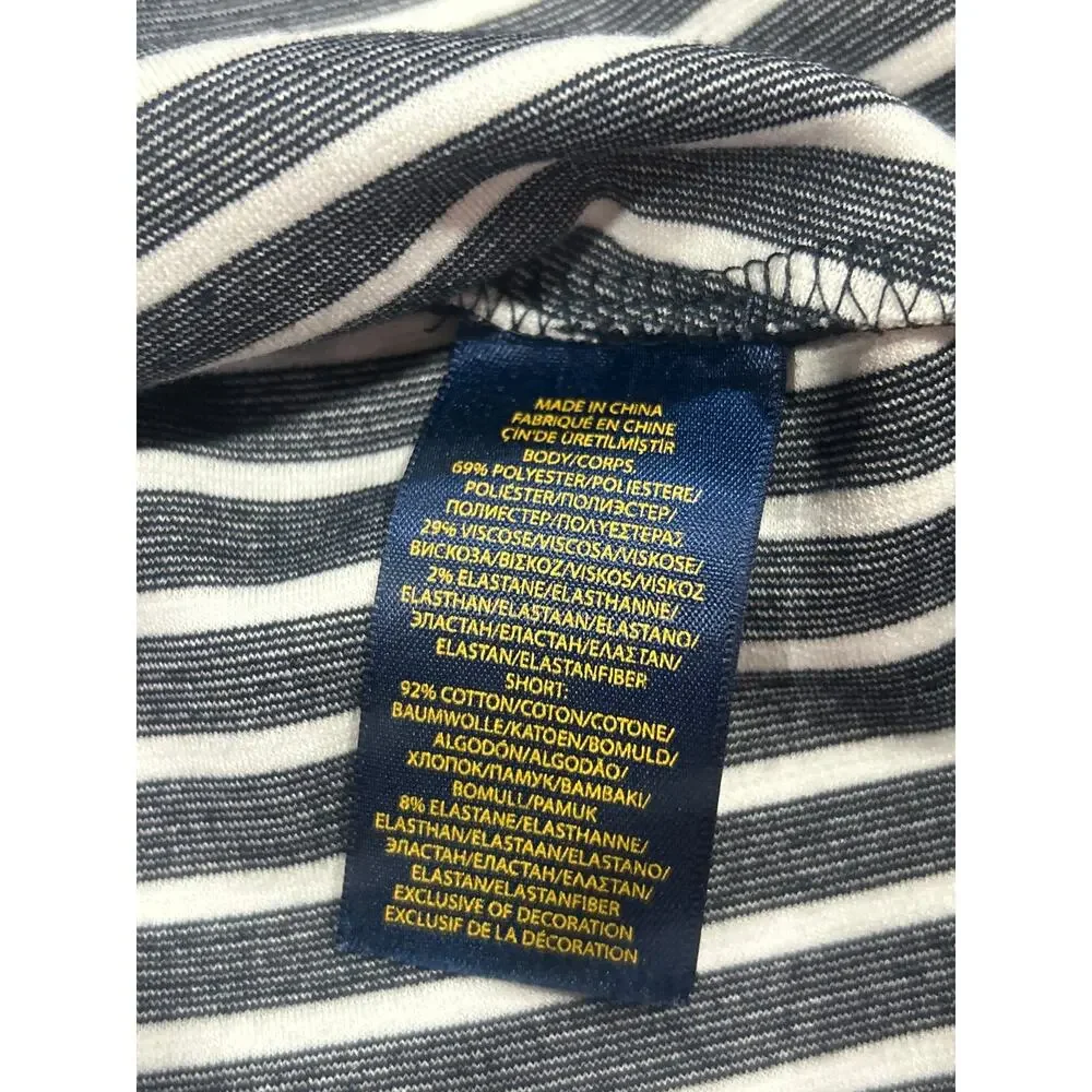 Polo Ralph Lauren Girls Striped Skort Size 4 Black White Nautical Ruffle